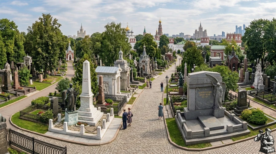 panorama-istoricheskogo-kladbishcha-novodevichye-v-moskve